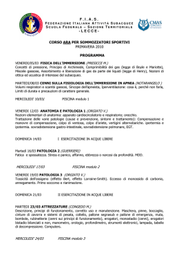 CORSO ARA PER SOMMOZZATORI SPORTIVI PRIMAVERA 2010