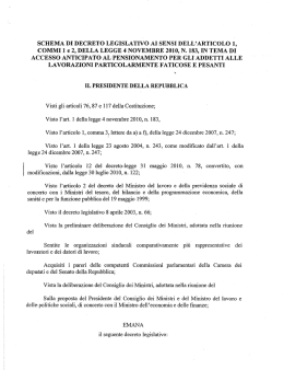 Schema di decreto legislativo sui lavori usuranti