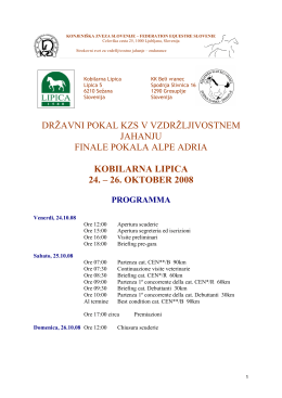 Programma gara di Lipica Slovenja 25 ottobre 2008