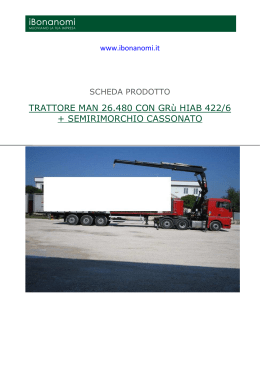 TRATTORE MAN 26.480 CON GR&ugrave; HIAB 422/6 +