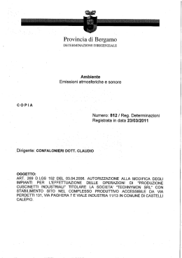 Determinazioni - Provincia di Bergamo