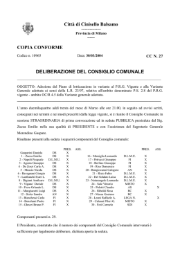 deliberazione del consiglio comunale