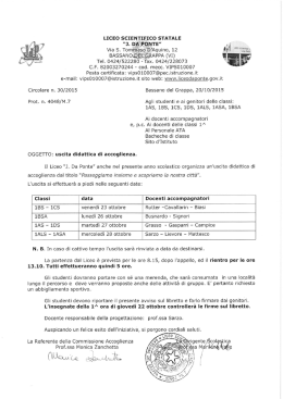 Uscita didattica progetto accoglienza