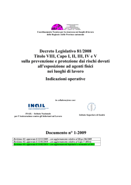 Decreto legislativo 81/2008. Agenti fisici