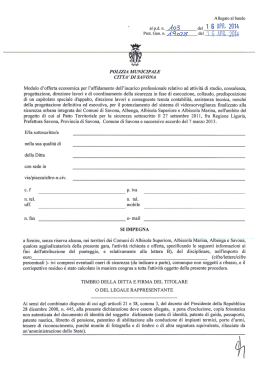 Modulo d`offerta economica per l`afﬁdamento dell`incarico
