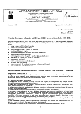 INFORMAZIONE AI COLLABORATORI SCOLASTICI