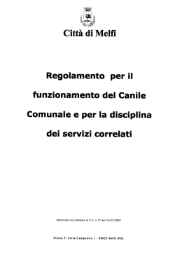 Regolamento per il funzionamento del Canile