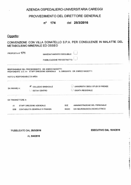 convenzione con villa donatello s.p.a. per consulenze in malattie del
