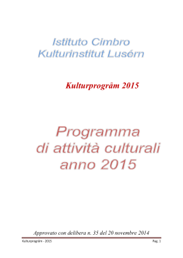 Programma attività culturali 2015