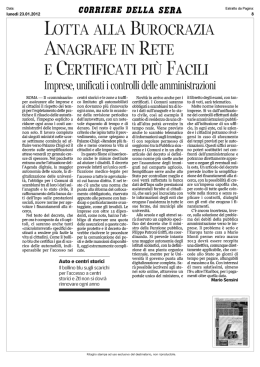 Lotta alla burocrazia anagrafe in rete e certificati pi   facili