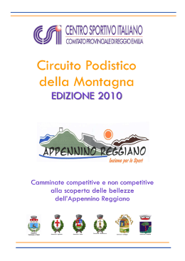 Programma Circuito - Atletica Castelnovo Monti