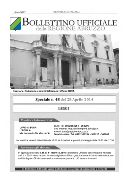 Speciale 28 - 04 - 2014, n. 48 - Bollettino Ufficiale Regione Abruzzo