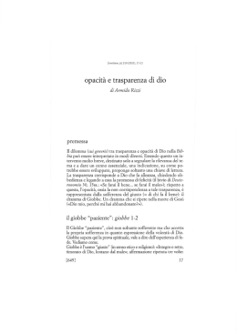 opacit&agrave; e trasparenza di dio