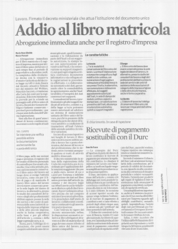 ` Lavoro. Firmato il decreto ministeriale che attua l`istituzione del