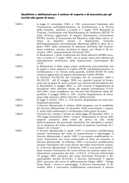 Qualifiche e abilitazioni marittime coperta e macchina DM 30/11/2007