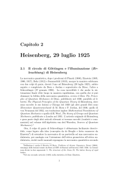 Heisenberg, 29 luglio 1925 - Dipartimento di Matematica