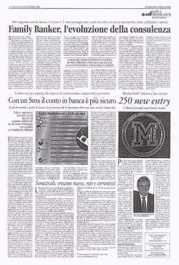 Nel rapporto con la banca il cliente e il vero proragonisra e pu&ograve;