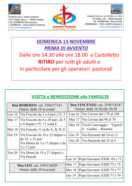 domenica 22 novembre - Comunità Pastorale S.Paolo Apostolo