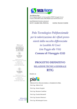 SEA RISORSE S.p.a.- RELAZIONE TECNICA