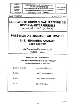 RISCHI da INTERFERENZE «DISTRIBUTORI