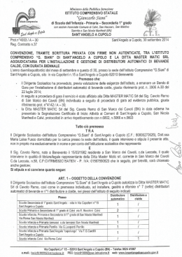 Convenzione con la Ditta MASTER MATIC srl aggiudicataria di