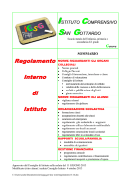 Regolamento d`istituto