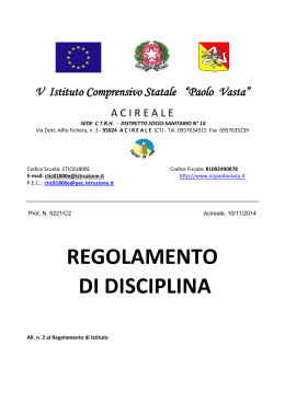 regolamento di disciplina - Istituto Comprensivo Statale Paolo Vasta