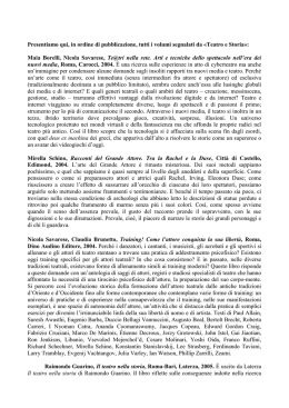 Presentiamo qui, in ordine di pubblicazione, tutti i