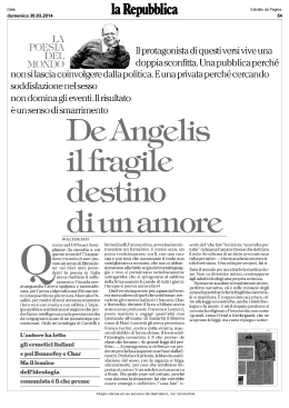 De Angelis il fragile destino di un amore