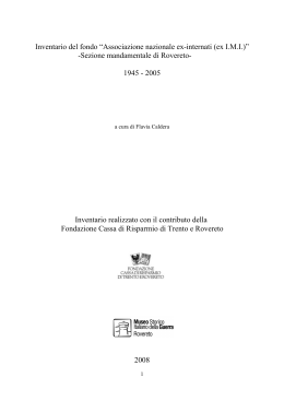 Fondo A.N.E.I. ( 295 kb) - Museo Storico Italiano della Guerra