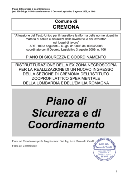 Piano di Sicurezza e di Coordinamento