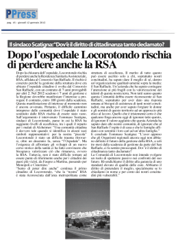 Rassegna Stampa 12.01.2012