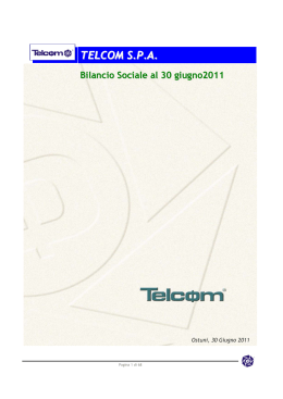 TELCOM SPA Bilancio Sociale al 30 giugno2011