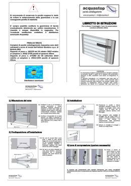 Si raccomanda di conservare la paratia sospesa in modo da evitare