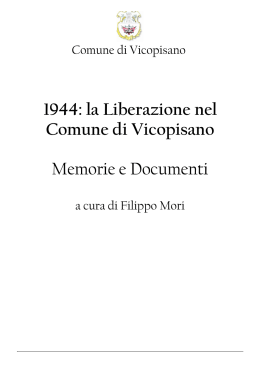 1944 La liberazione del Comune di Vicopisano