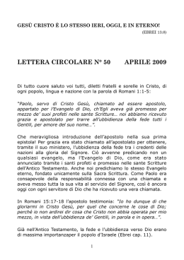 LETTERA CIRCOLARE N&deg; 50 APRILE 2009