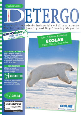 detergo luglio - Rivista di Lavanderia Industriale e Pulitura a Secco