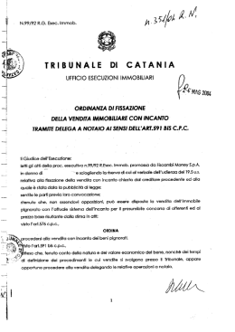 Ordinanza di vendita Tremestieri Etneo HP