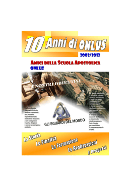News 2003/2013 - Amici della Scuola Apostolica Onlus