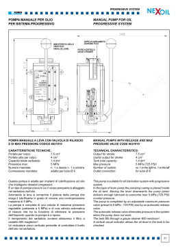 pompa manuale per olio per sistema progressivo manual