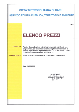 Elenco Prezzi LOTTO 2 - Città Metropolitana di Bari