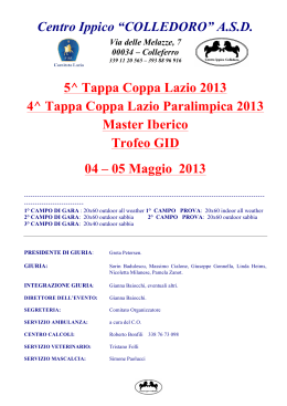 Centro Ippico “COLLEDORO” ASD 5^ Tappa Coppa