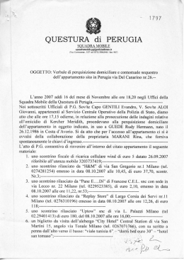 QUESTURA ` di PERUGIA - The Murder of Meredith Kercher