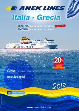 Italia - Grecia 2013 ANEK LINES ITALIAN BROCHURE