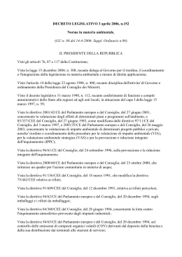 Testo unico dell`Ambiente - Provincia Regionale di Catania