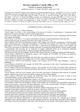 D.Lgs. 3-4-2006 n. 152 Norme in materia ambientale. Pubblicato