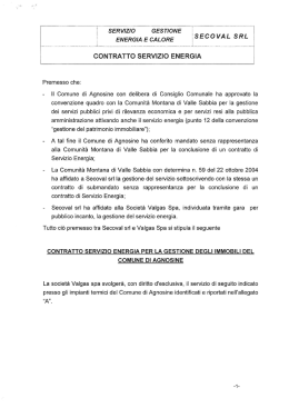 servizio gestione energia e calore coi/al s rl contratto