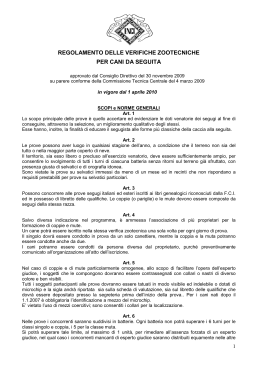 www.prosegugio.it - regolamento verifiche zootecniche prove da