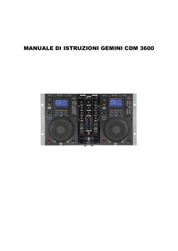 manuale di istruzioni gemini cdm 3600 - DJ Land