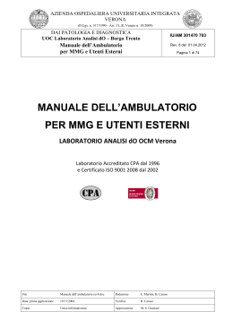 manuale dell`ambulatorio per mmg e utenti esterni